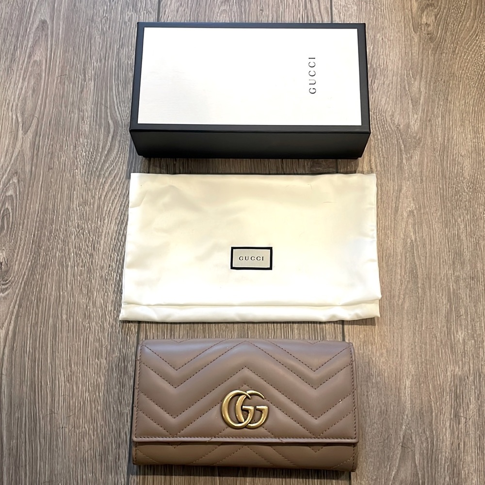GG MARMONT CONTINENTAL WALLET (NEW,Authentic)